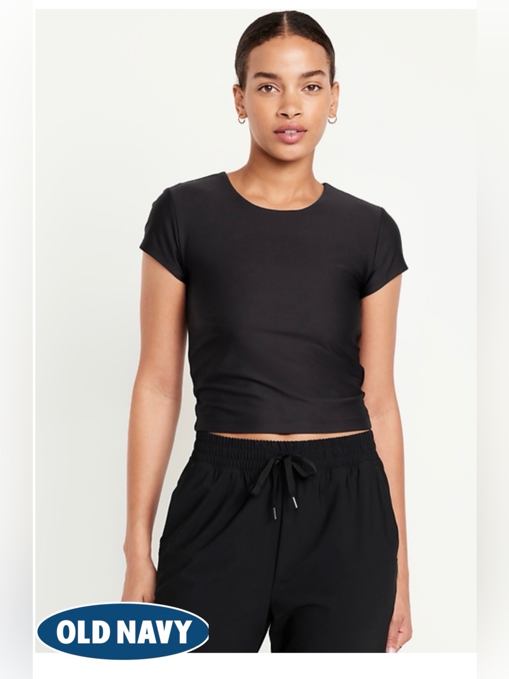 Old Navy Black Boxy Short Sleeve Powersoft Active Tee